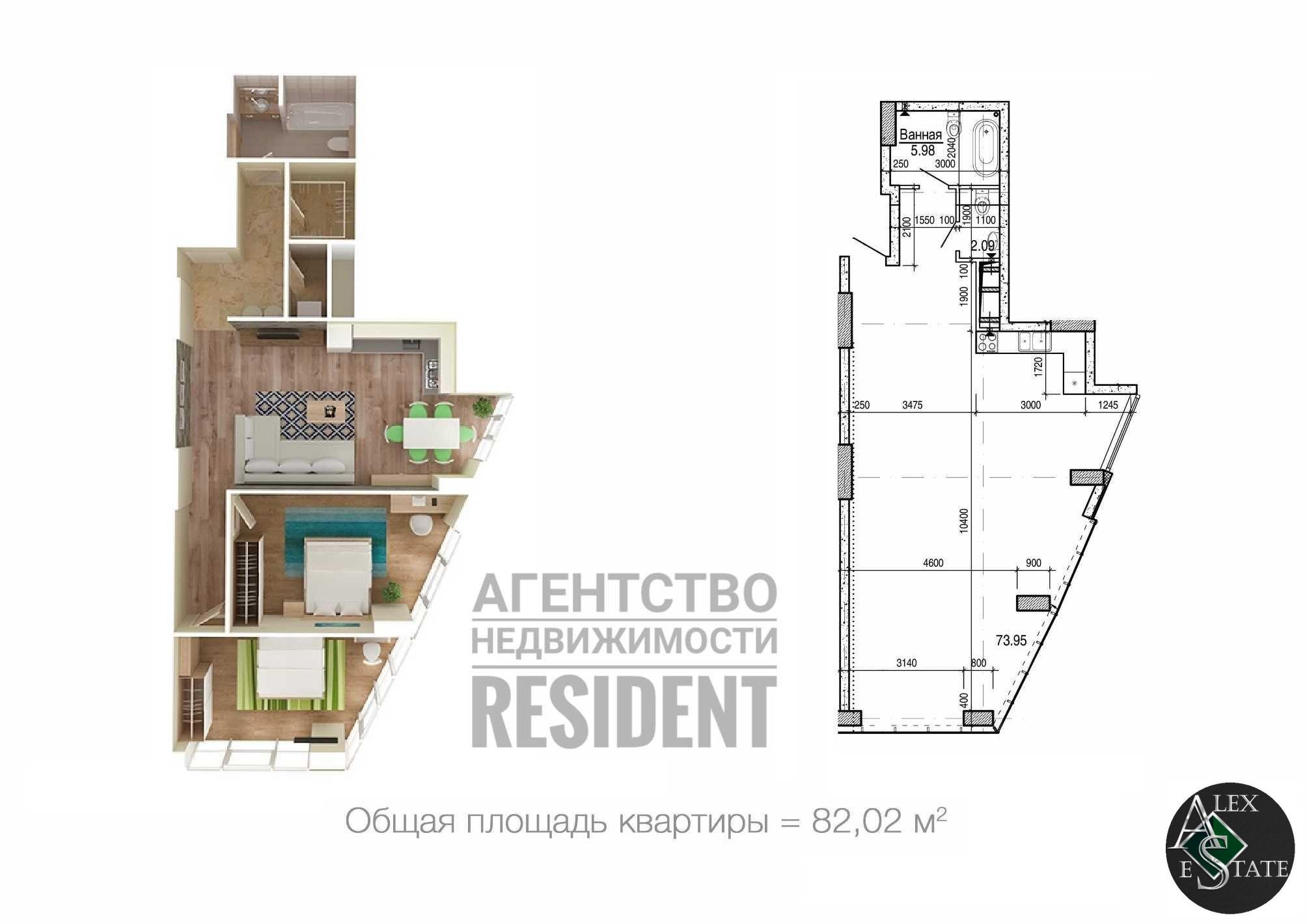 Продается 3к квартира, 82 м2, этаж 21/24, улица Симферопольская 2к